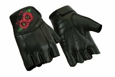 DS36 WOMEN’S EMBROIDERED FINGERLESS GLOVE