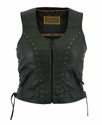DS241 WOMEN'S LIGHTWEIGHT VEST WITH RIVETS DETAILING