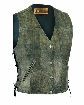 DS207 WOMEN'S ANTIQUE BROWN SINGLE BACK PANEL CONCEALED CARRY VEST