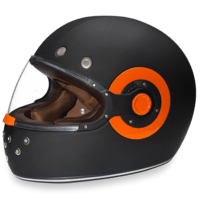 DAYTONA RETRO- DULL BLACK W/ ORANGE ACCENTS