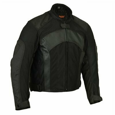 DS750BK MEN'S MESH/ LEATHER PADDED JACKET