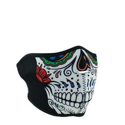 WNFM413H ZAN® HALF MASK- NEOPRENE- MUERTE SKULL