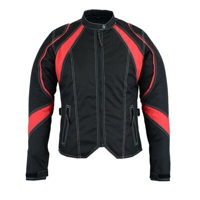 DS826RD WOMEN’S EMBROIDERED CROWN RIDING JACKET - RED