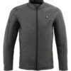 Men’s Zipper Front Heated Soft Shell Jacket w/ Front & Back Heating Elements GRAY