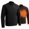Men’s Zipper Front Heated Soft Shell Jacket w/ Front & Back Heating Elements BLACK
