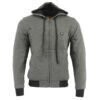 Men’s Zipper Front Heated Hoodie w/ Front & Back Heating Elements and Glove Connection – Battery Pack Included GRAY
