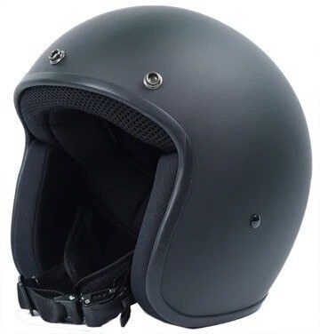3/4 Open Face Retro Flat Black
