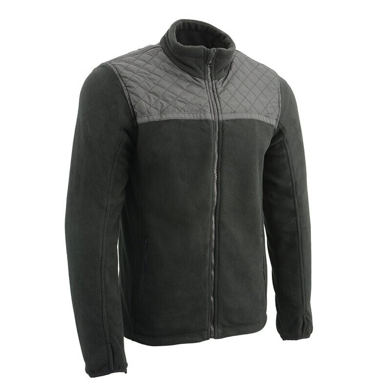 Men Micro Fleece Zipper Front Jacket w/ Reflective Stripes