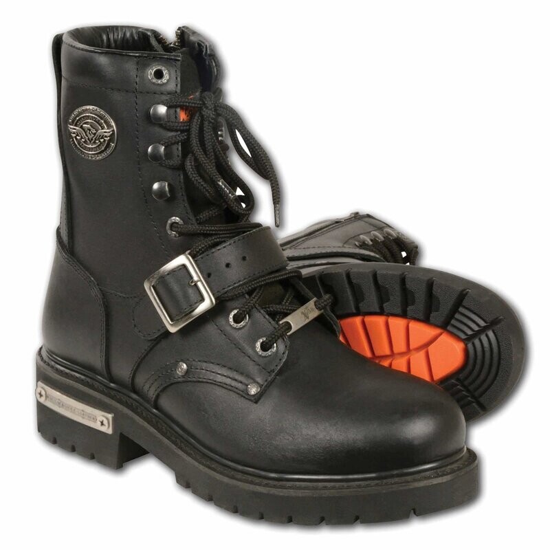 Men’s Buckled and Lace to Toe Boot w/ Side Zipper Entry
Brand : Milwaukee Boots