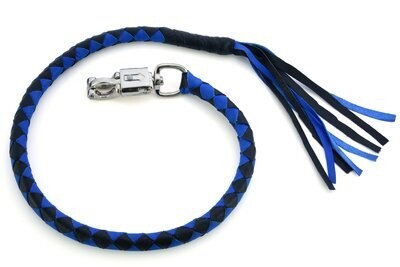 GBW205 LEATHER BIKER WHIP–BLUE/BLACK