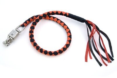 GBW203 LEATHER BIKER WHIP–RED/BLACK