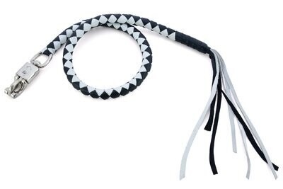 GBW204 LEATHER BIKER WHIP–WHITE/BLACK