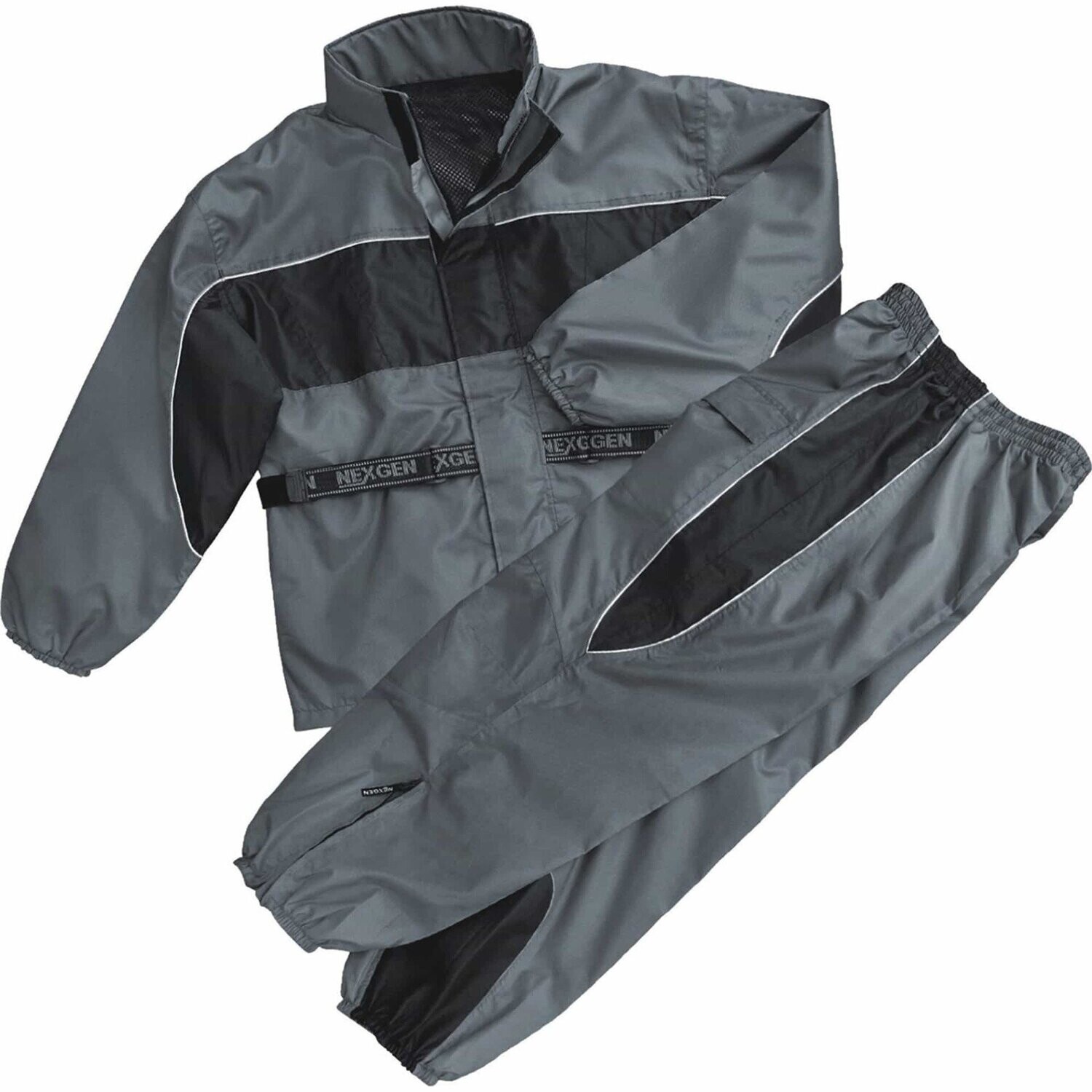 Men’s Black & Gray Rain Suit Water Resistant w/ Reflective Piping
Brand : Milwaukee Leather Performance Apparel