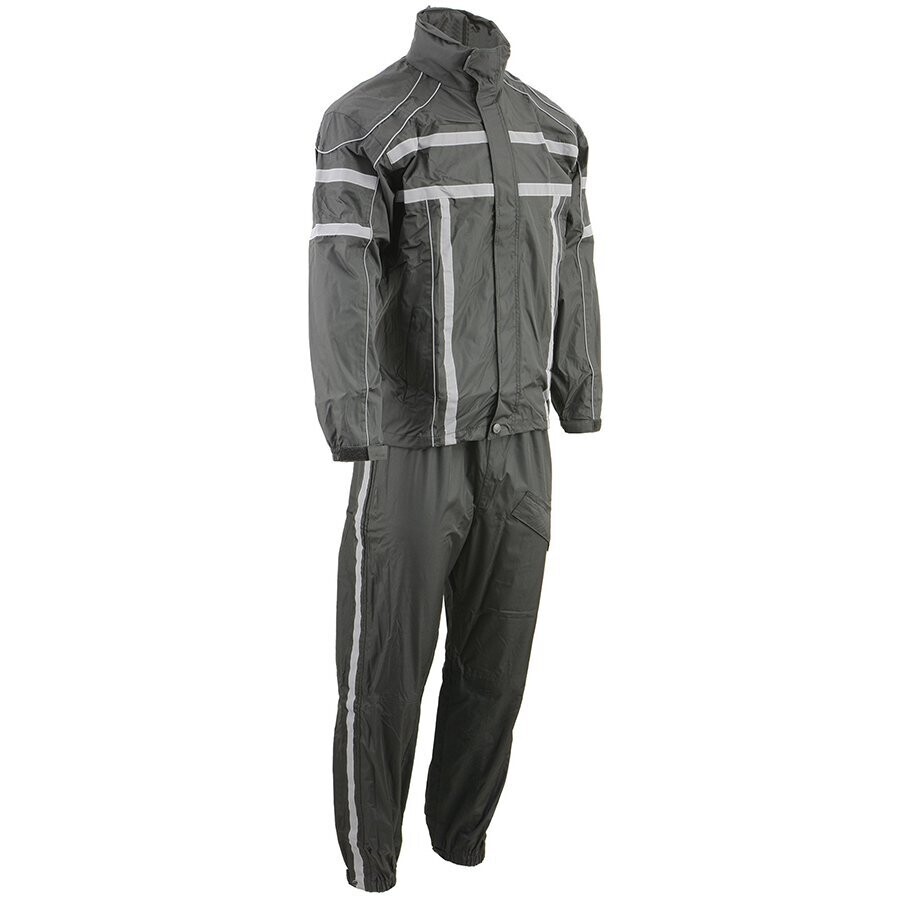 Men’s Black Rain Suit Water Resistant w/ Reflective Tape
Brand : Milwaukee Leather Performance Apparel