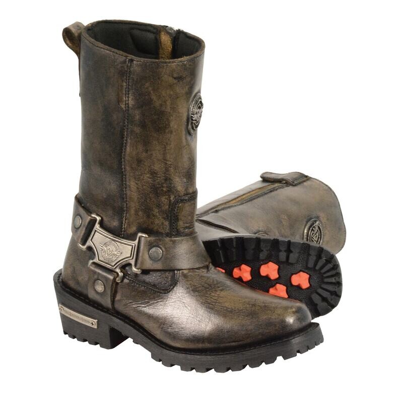 Women’s Distressed Brown 11 Inch Classic Harness Square Toe Boot
Brand : Milwaukee Boots
