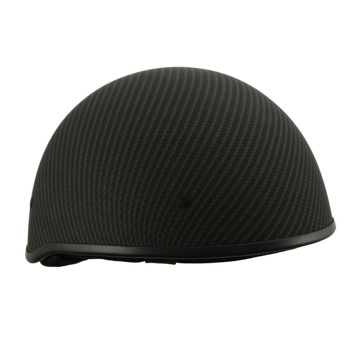 MILWAUKEE HELMETS MPH9712DOT MATTE BLACK DOT HALF HELMET WITH CARBON FIBER LOOK