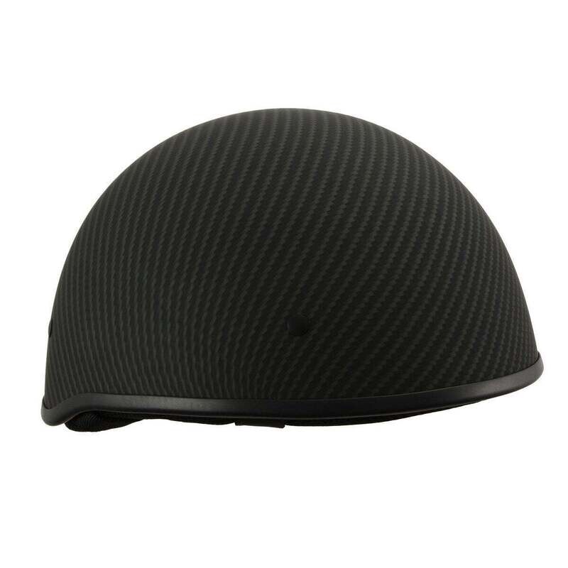 MILWAUKEE HELMETS MPH9712DOT MATTE BLACK DOT HALF HELMET WITH CARBON FIBER LOOK