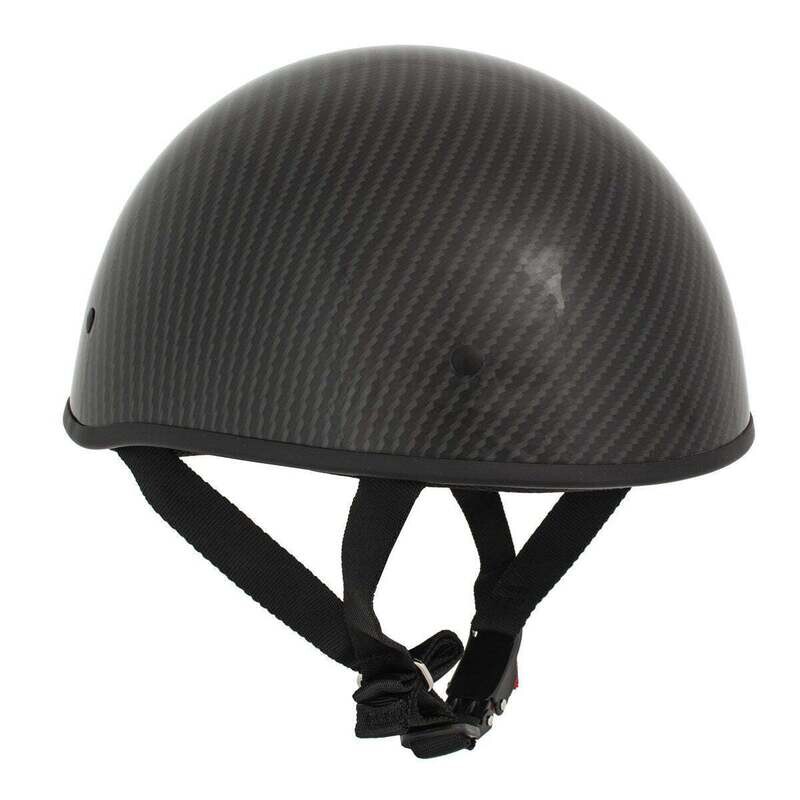 MILWAUKEE HELMETS MPH9713DOT GLOSSY BLACK DOT HALF HELMET WITH CARBON FIBER LOOK