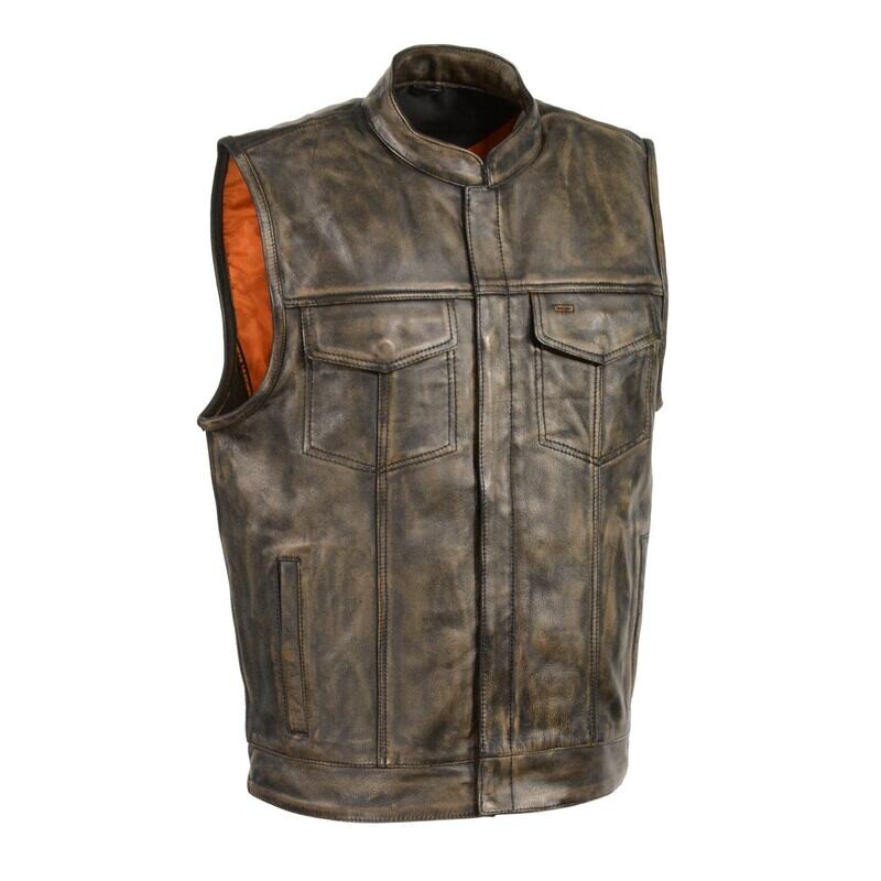 Men’s Open Neck Snap/Zip Front Club Style Vest
Brand : Milwaukee Leather