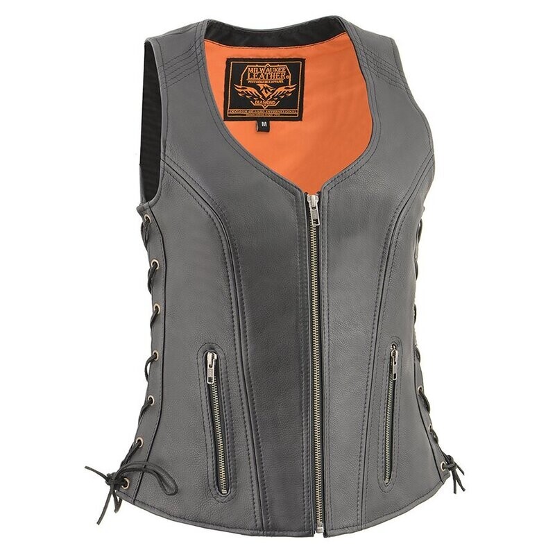 Ladies Open Neck Side Lace Zipper Front VestWith Cool Tec®
Brand : Milwaukee Leather