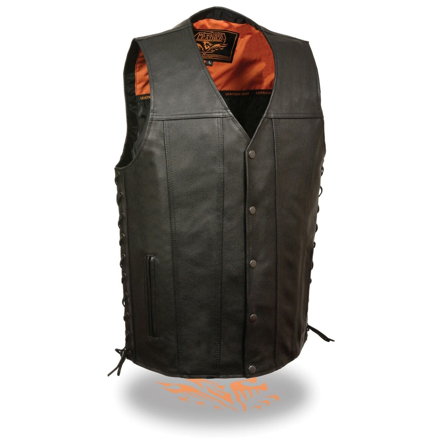 Men’s Straight Bottom Side Lace Vest
Brand : Milwaukee Leathe