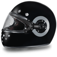 D.O.T. DAYTONA RETRO- HI-GLOSS BLACK W/ CHROME ACCENTS