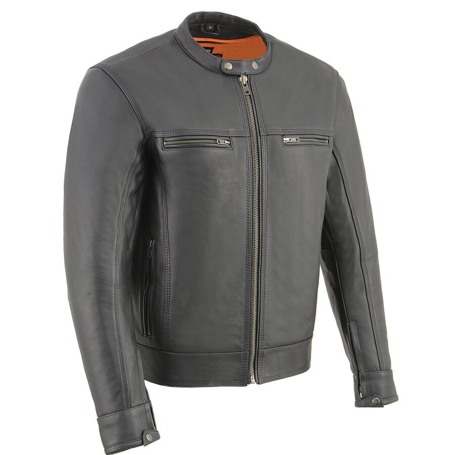 Men’s Cool Tec Leather Black Scooter Jacket w/ Venting
Brand : Milwaukee Leather
