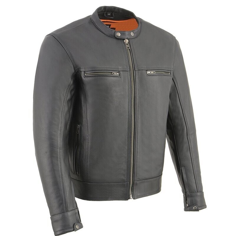 Men’s Cool Tec Leather Black Scooter Jacket w/ Venting
Brand : Milwaukee Leather