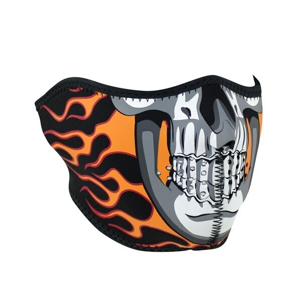 WNFM061H ZAN® HALF MASK- NEOPRENE- BURNING SKULL