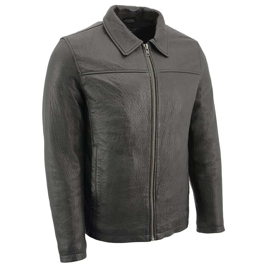 Mens New Zealand Lambskin Zipper Front Jacket w/ Shirt Collar
Brand : Milwaukee Leather