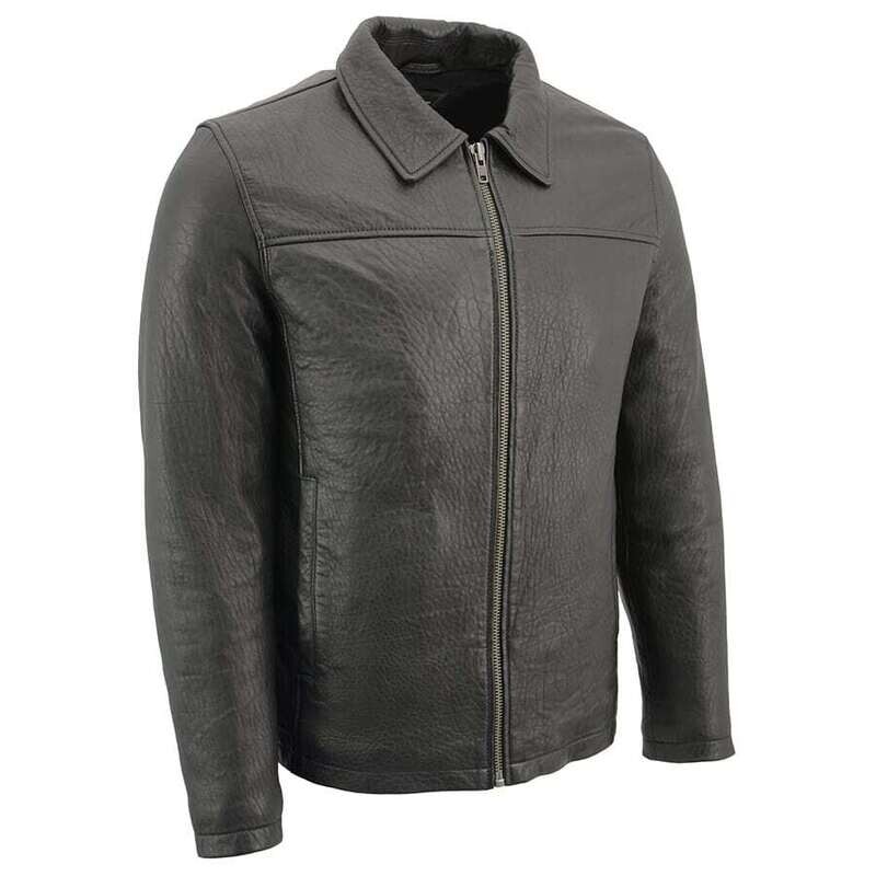 Mens New Zealand Lambskin Zipper Front Jacket w/ Shirt Collar
Brand : Milwaukee Leather