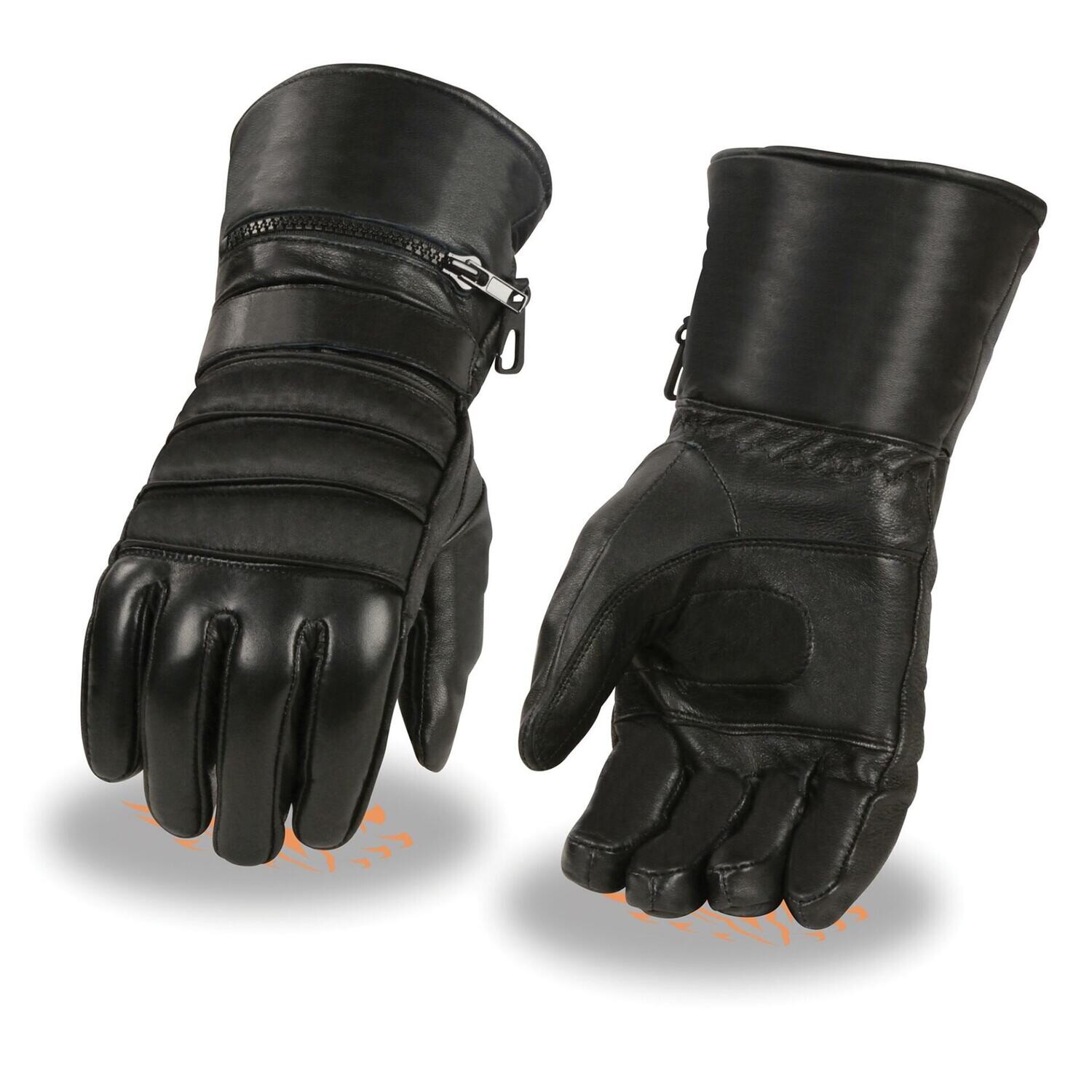 Men’s Leather Gauntlet Gloves w/ Rain Mitton, Suede Palm
Brand : Milwaukee Leather