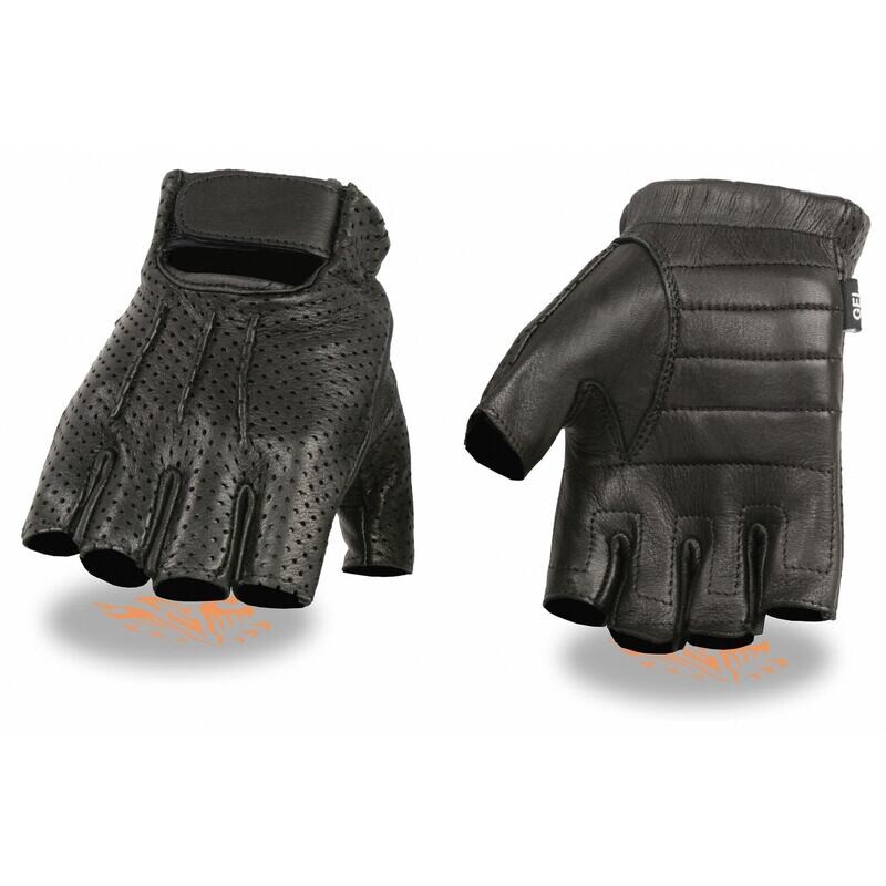 Men’s Perforated Deerskin Fingerless Gloves w/ Gel Palm
Brand : Milwaukee Leather