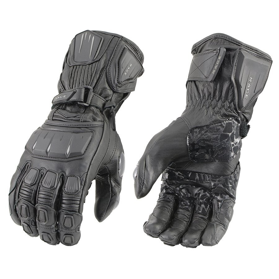 Men’s Black Leather Racing Gauntlet Gloves w/ Knuckle Protection
Brand : Milwaukee Leather