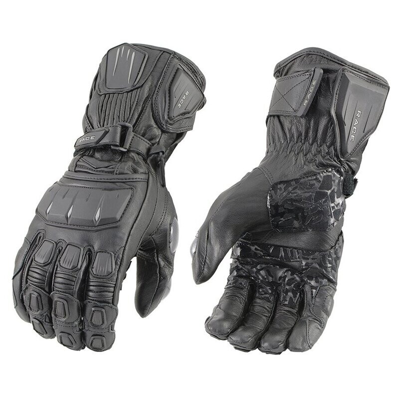 Men’s Black Leather Racing Gauntlet Gloves w/ Knuckle Protection
Brand : Milwaukee Leather