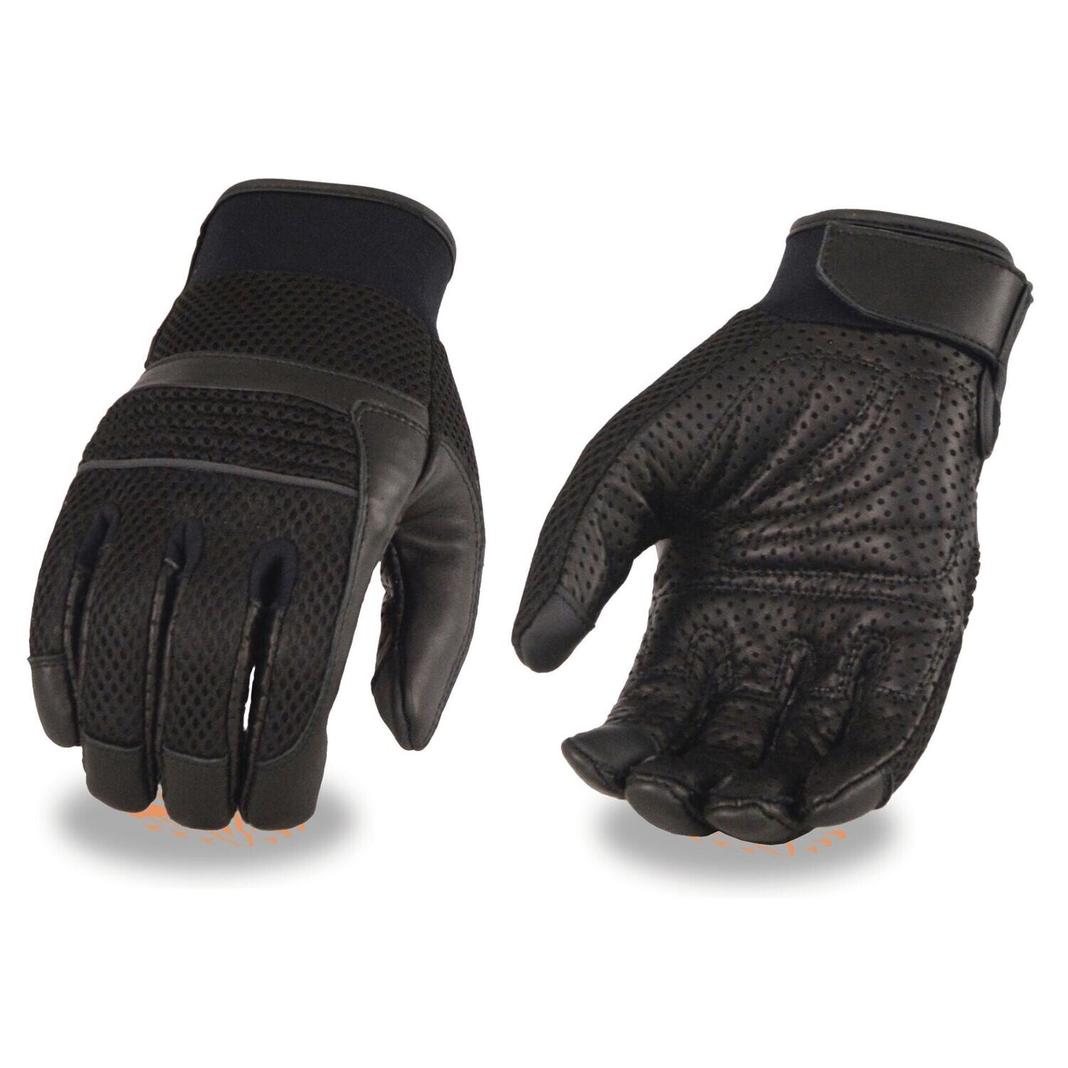 Men’s Leather & Mesh Racing Gloves with Gel Palm, Reflective Piping -Touch Screen Fingers
Brand : Milwaukee Leather