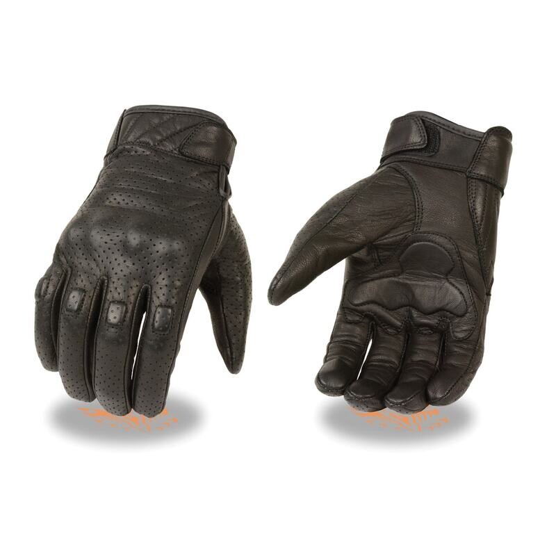 Men’s Perforated Leather Gloves w/ Rubberized Knuckles & Gel Palm
Brand : Milwaukee Leather