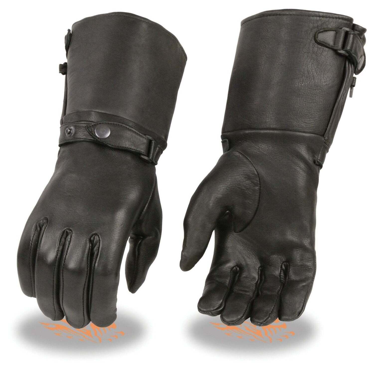 Women’s Deerskin Thermal Lined Gauntlet Gloves w Snap Wrist & Cuff