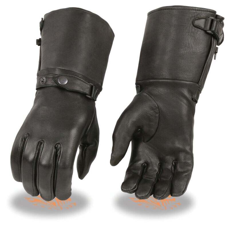 Women’s Deerskin Thermal Lined Gauntlet Gloves w Snap Wrist & Cuff