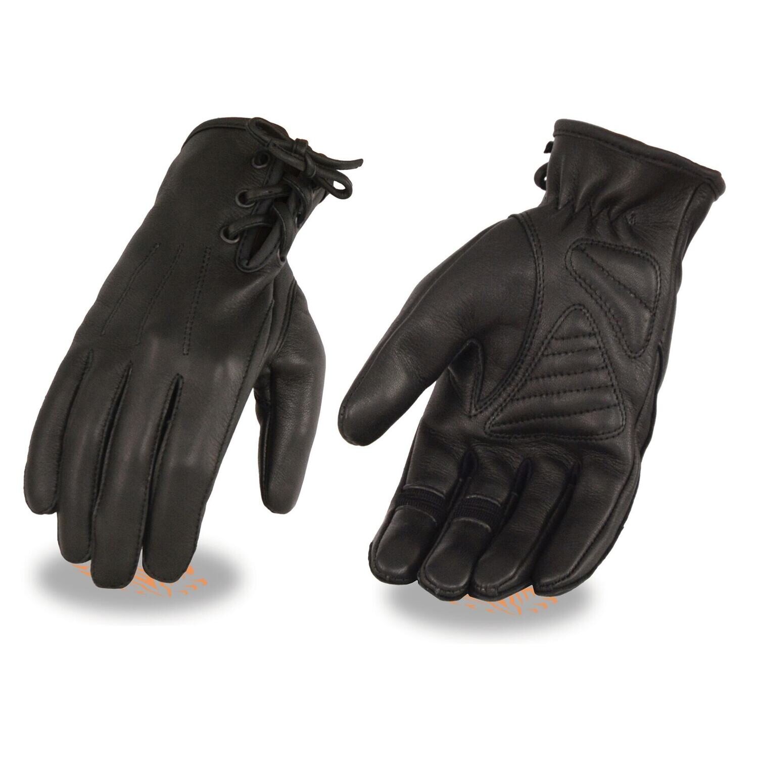 Women’s Deerskin Leather Riding Glove w/ Gel Pam & Laced Wrist
Brand : Milwaukee Leather