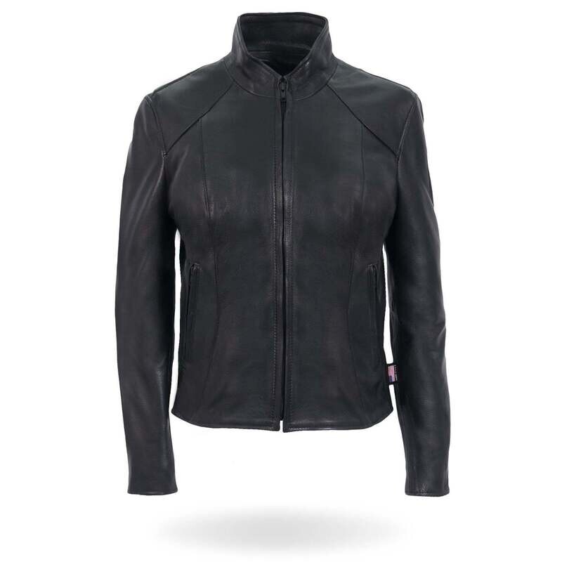 HOT LEATHERS JKL5003 USA MADE LADIES CLEAN CUT LEATHER MOTORCYCLE BIKER JACKET