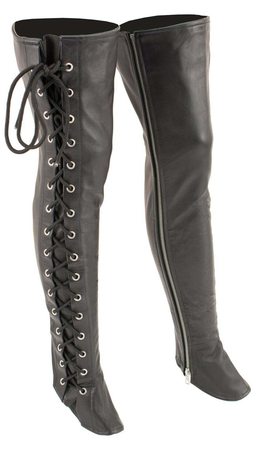 Women’s Thigh High Leather Side Lace Leggings
Brand : Milwaukee Leather