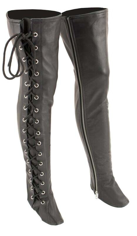 Women’s Thigh High Leather Side Lace Leggings
Brand : Milwaukee Leather