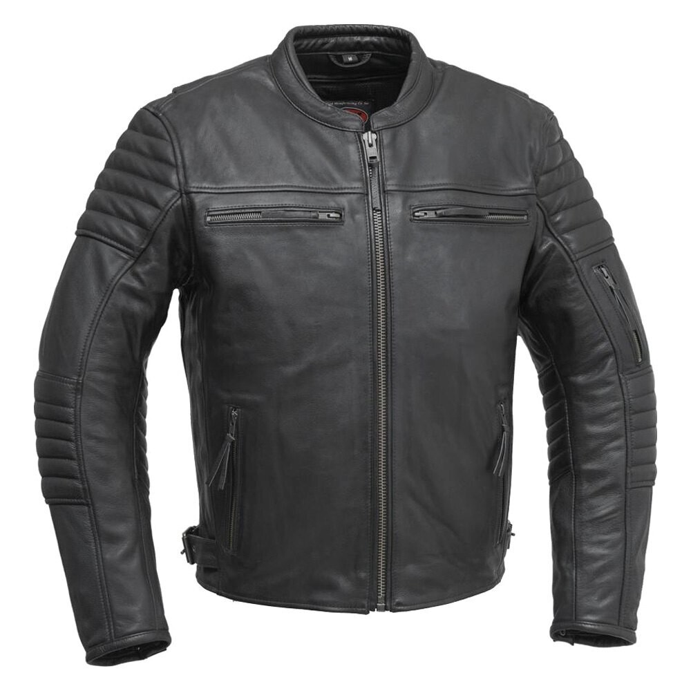COMMUTER - MEN'S MOTORCYCLE LEATHER JACKET (BLACK)