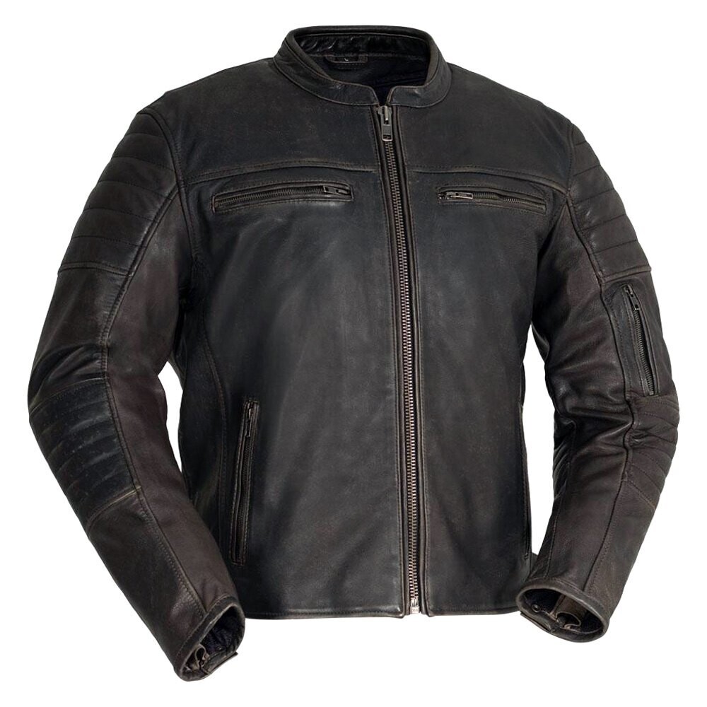 COMMUTER - MEN'S MOTORCYCLE LEATHER JACKET (BROWN)