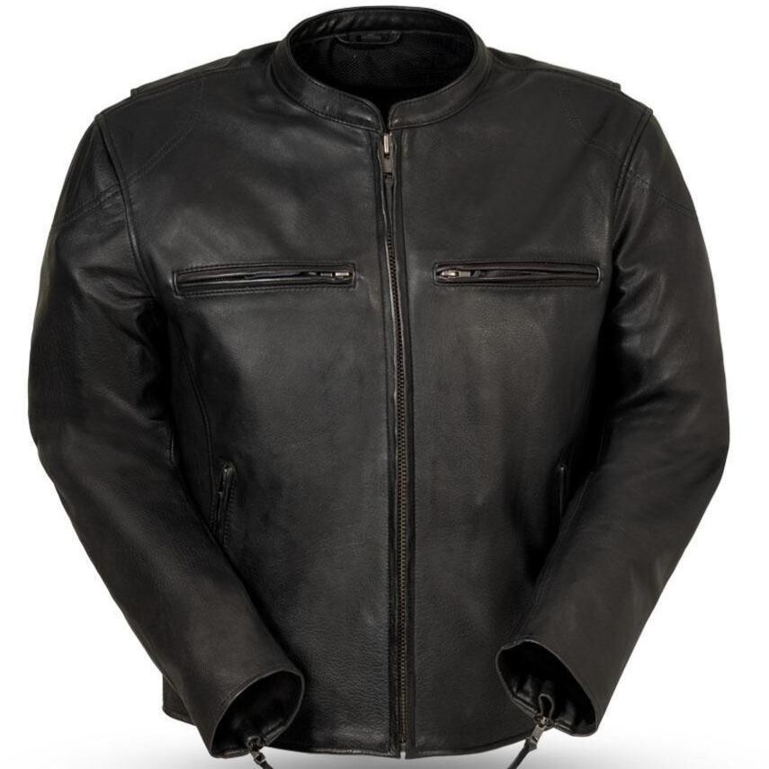 INDY - MEN'S MOTORCYCLE LEATHER JACKET (ANTIQUE BROWN)