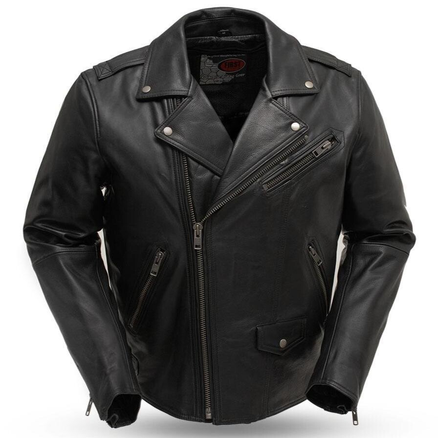 ENFORCER - MEN'S MOTORCYCLE LEATHER JACKET (BLACK)