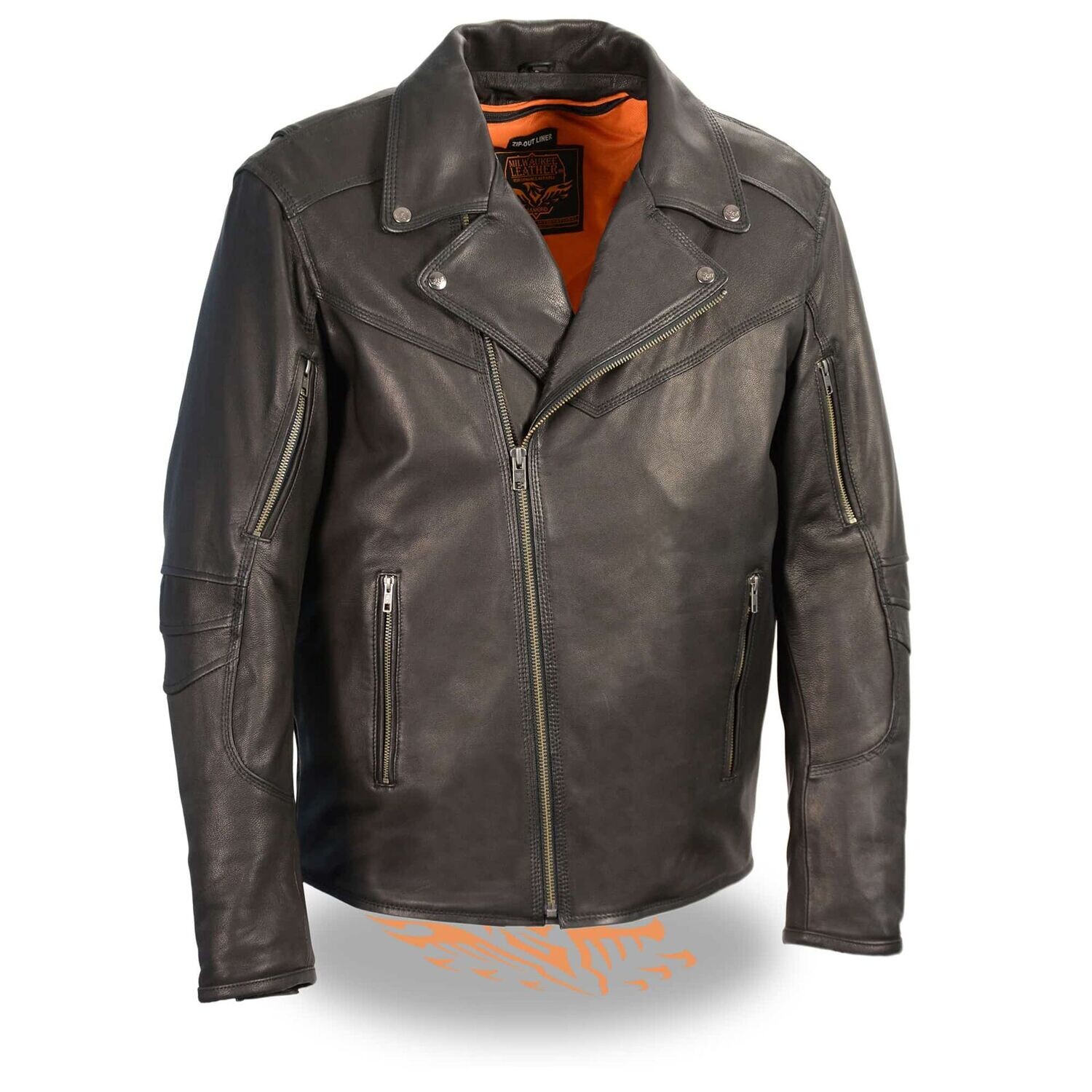 Men’s Lightweight Triple Stitch Extra Long Beltless Biker Jacket