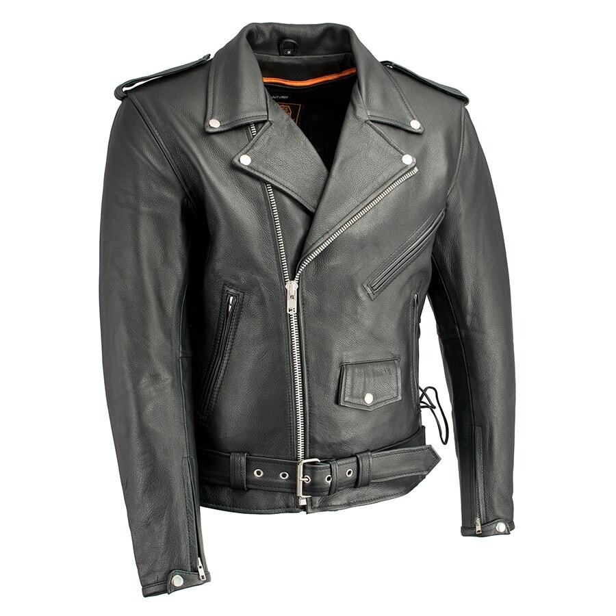 Men’s TALL Side Lace Police Style M/C Jacket w/ Gun Pockets