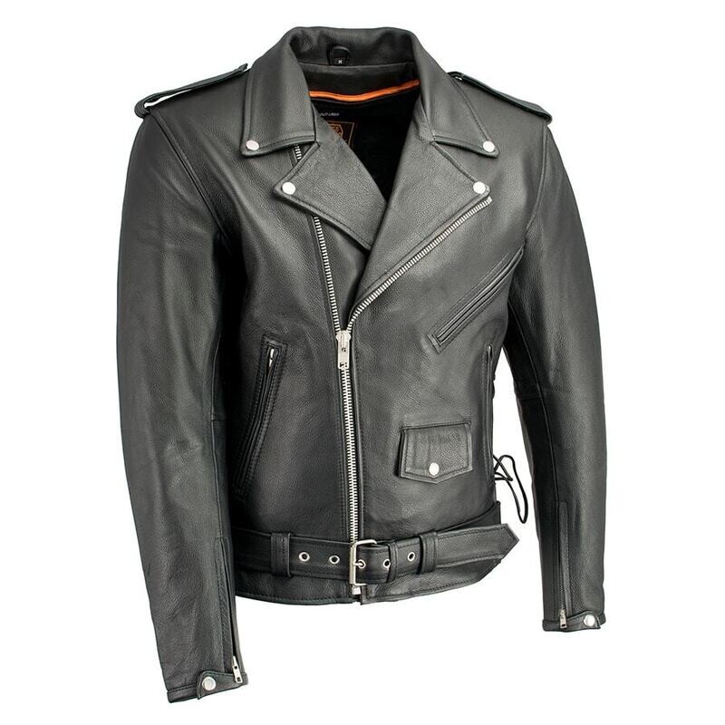 Men’s TALL Side Lace Police Style M/C Jacket w/ Gun Pockets